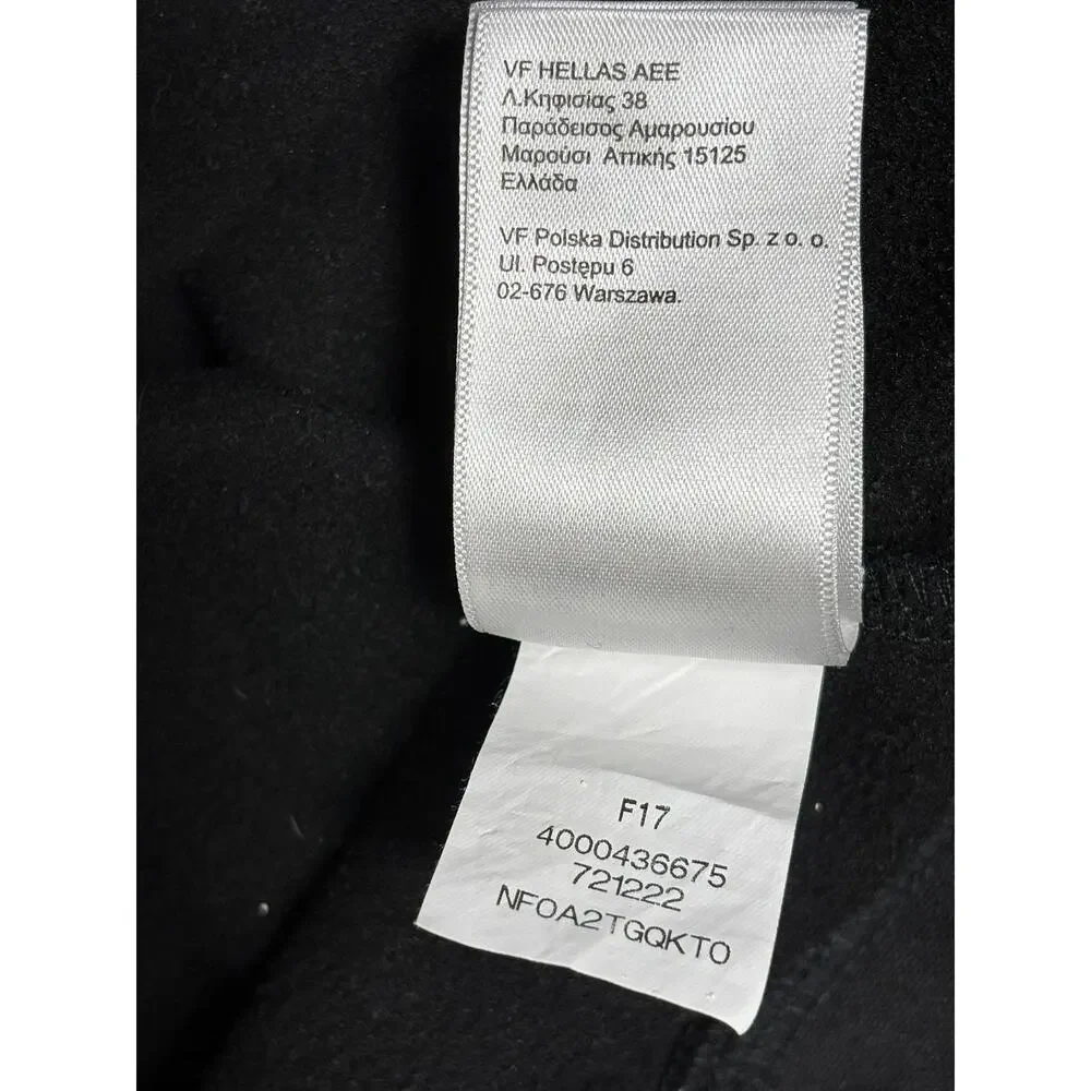 The North Face Hoodie Mens Med Black Gray Logo Fleece Pullover Sweatshirt Warm